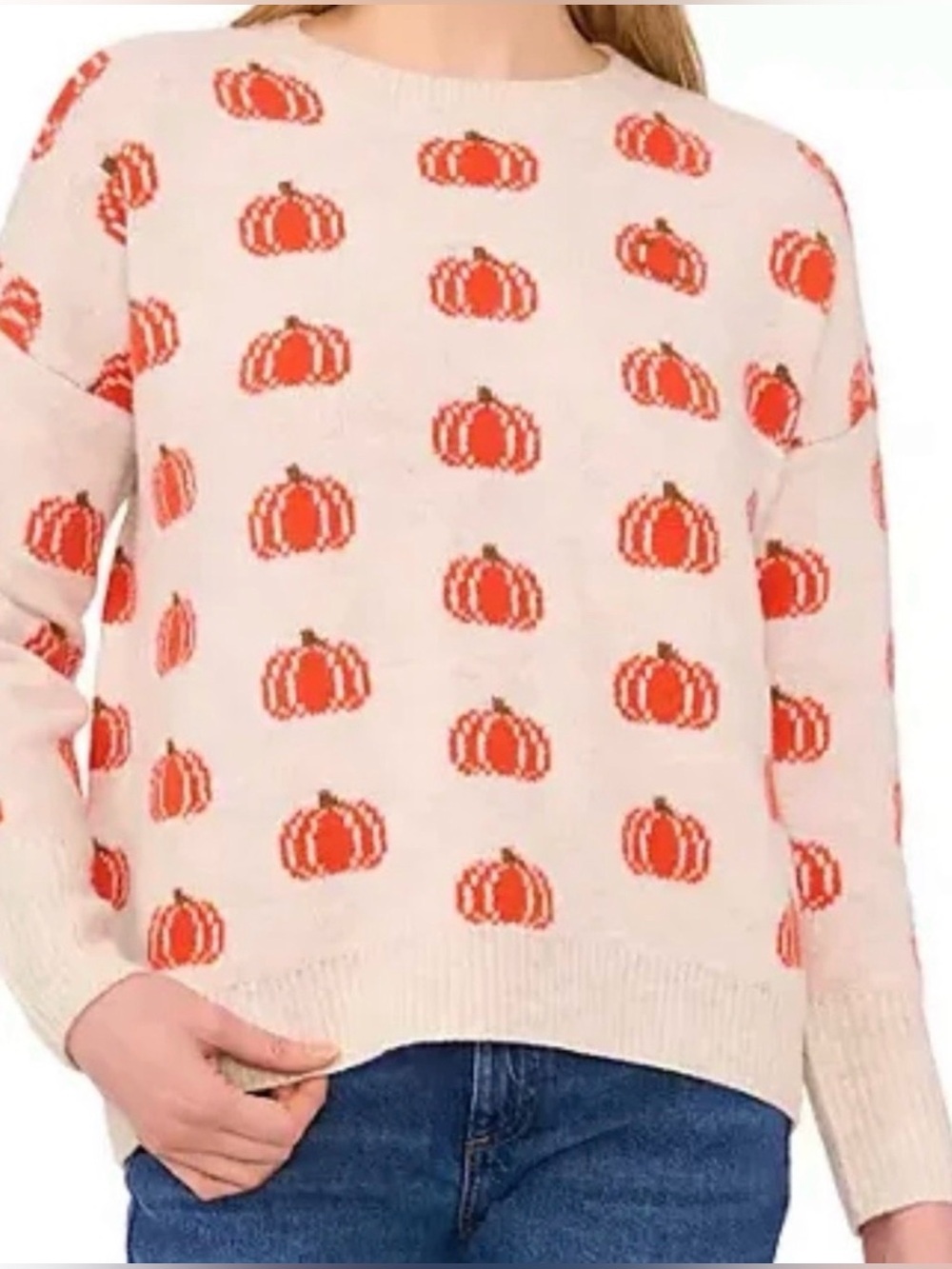 Vince Camuto Pumpkin Print Sweater